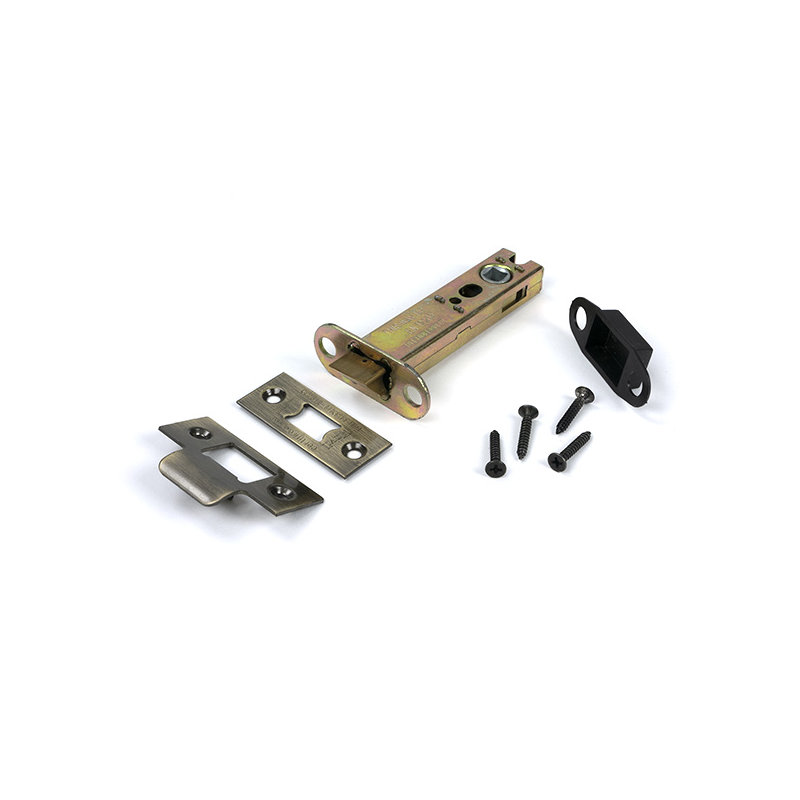 Polished Chrome 4" Heavy Duty Latch, Aged Brass