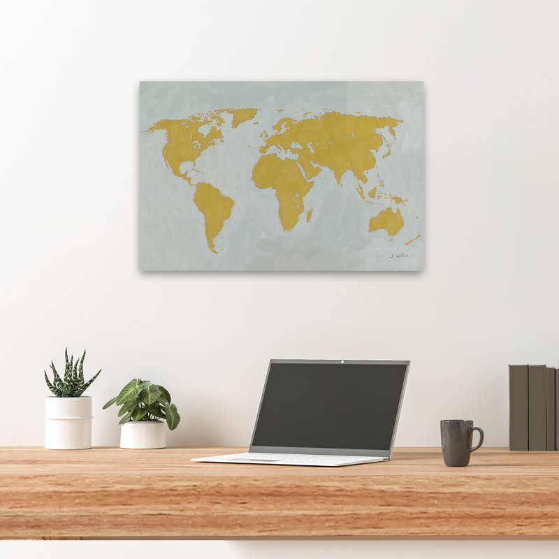 Monde - Continents - pays - gris, H 24 po x l 16 po