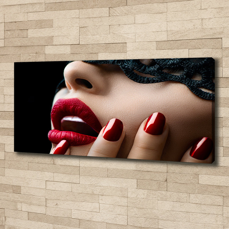 Lace Mask - Print, 50cm H x 125cm W x 2cm D, Canvas