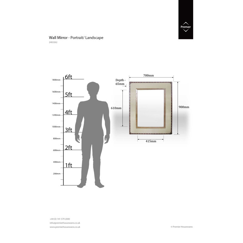 Langport Flat Leather Wall Mirror