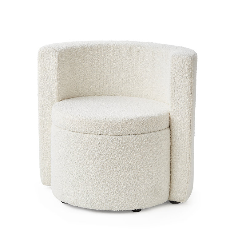 Fauteuil demi-tonneau en polyester 2East, Blanc