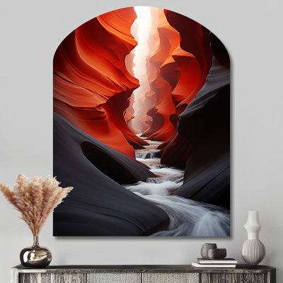 Marimar - Canyon Asymmetrical Metal Wall Art, Traditional Arch Metal Art Print