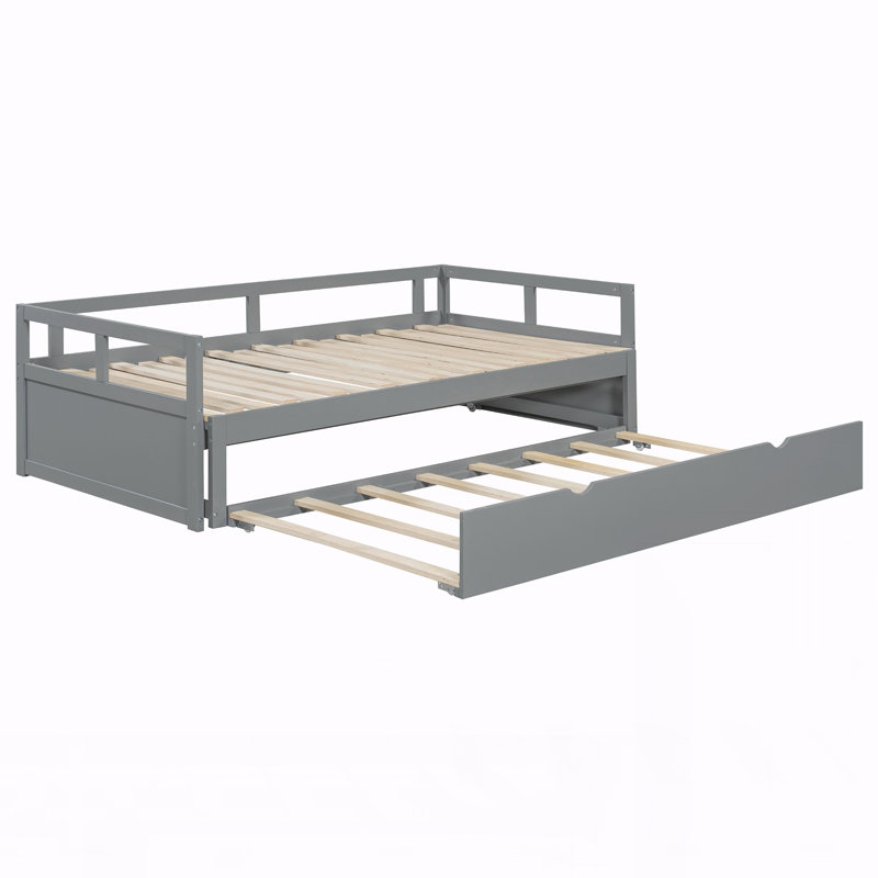 Lit de jour en bois avec couchette, Gray