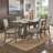 Cipolla 72" Wood Finish Rectangular Dining Set - 7-Piece, Dining Table, Beige Fabric Arm Chairs And Side Chairs-106895647