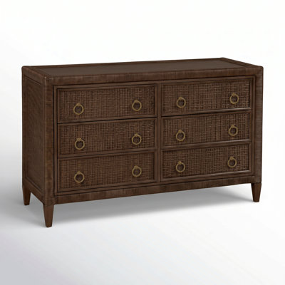 Monterey 6 Drawer Wicker Dresser