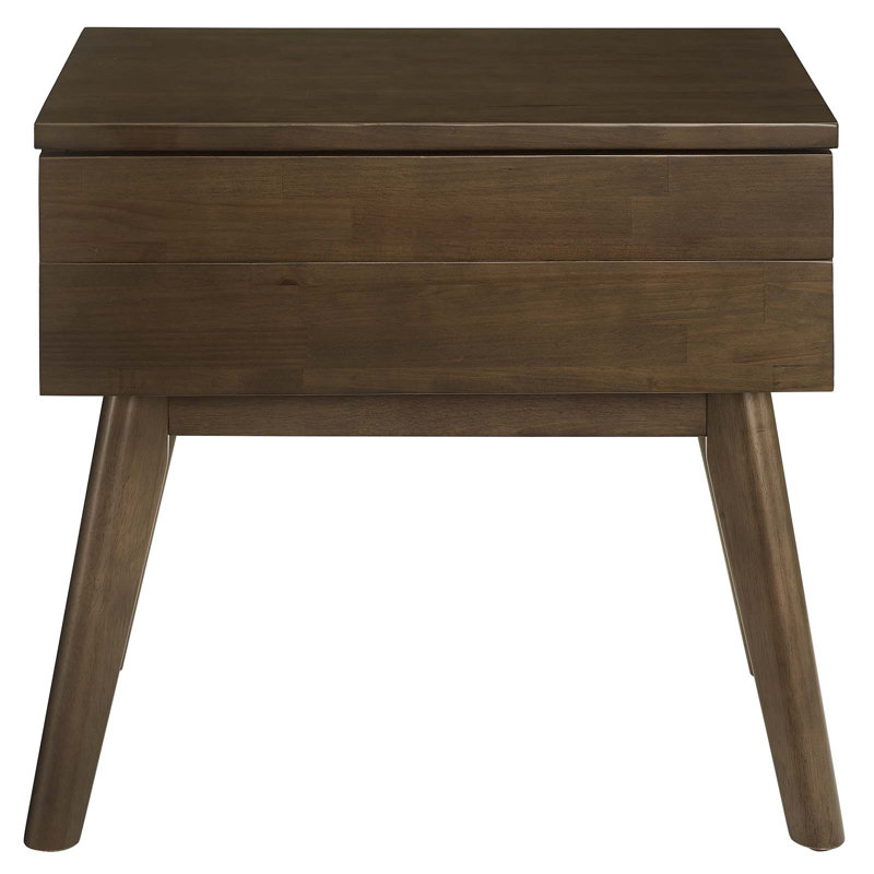 Everly 23.5" Walnut Wood Mid-Century Modern Nightstand