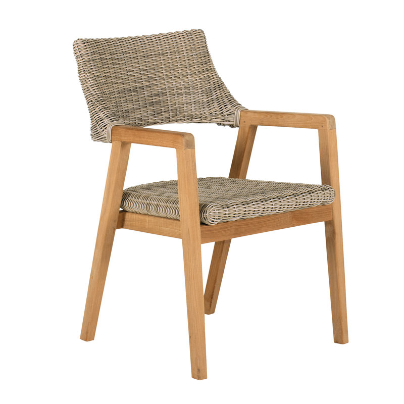 Spencer Teak Patio Dining Chair, Grade A Teak, Willow