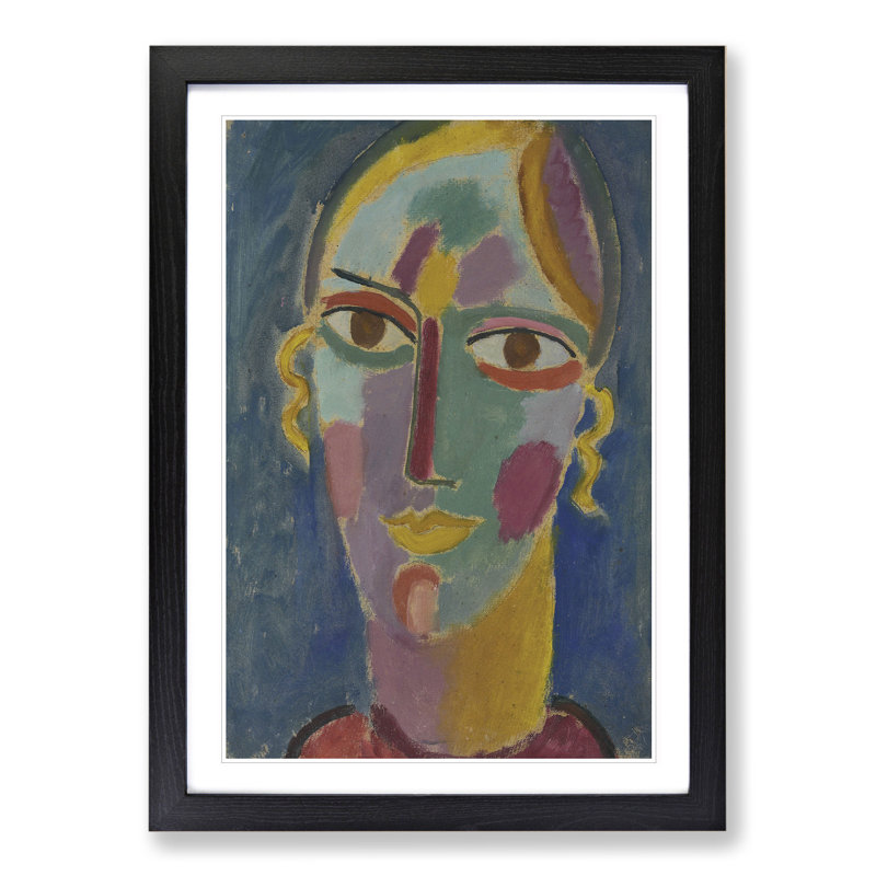 Portrait of a Woman by Marianne Von Werefkin - Picture Frame Painting, 36cm H x 27cm W x 2cm D, Black Framed