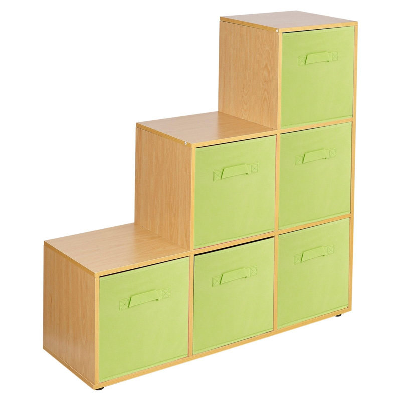 Joelle 90.5cm H x 89cm W Bookcase, Beech/Green