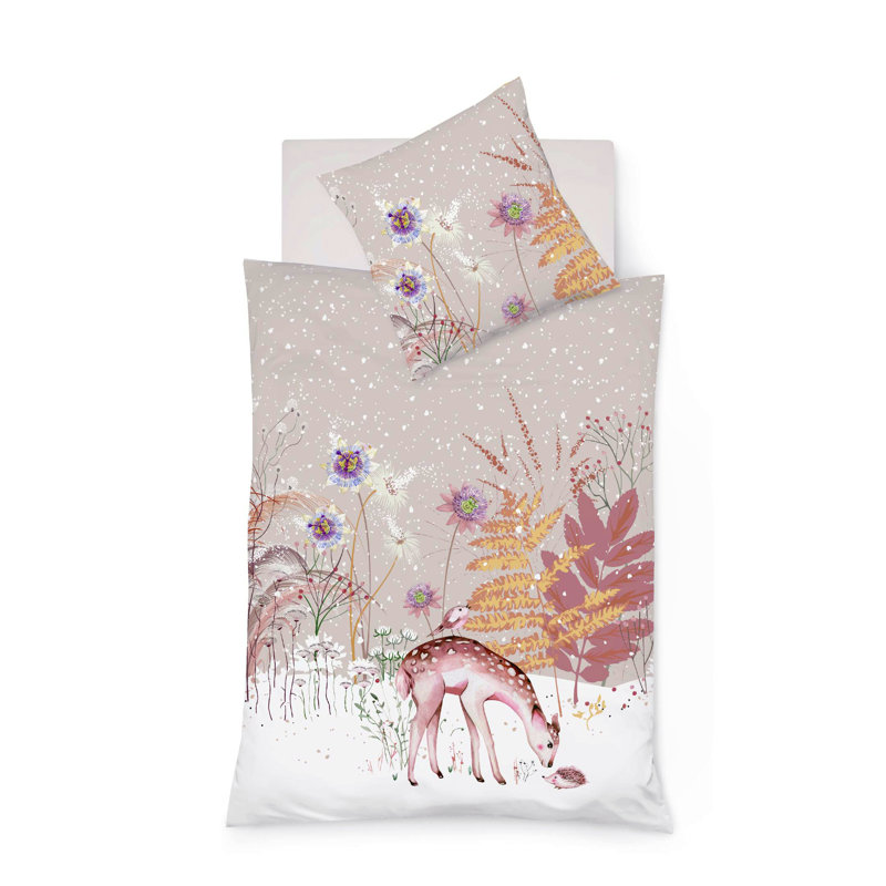 Beige Duvet Cover Set, 155 x 200cm - 1 Pillowcase (80 x 80 cm)