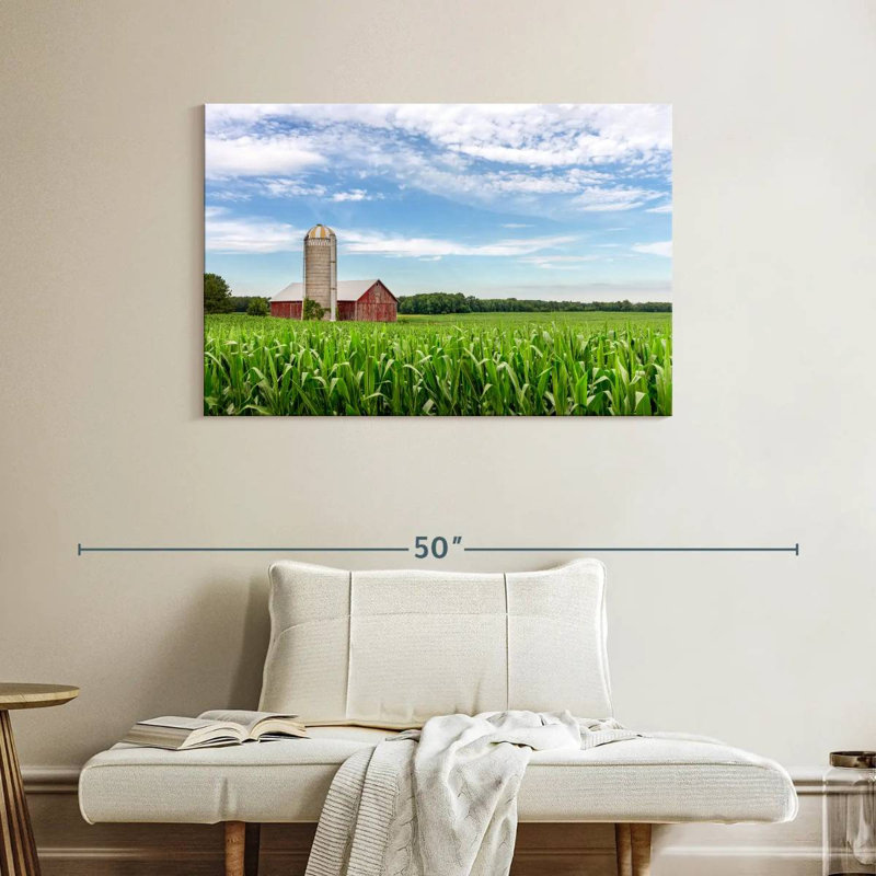 Lilie Old Barn In Corn Field, 26" H x 39" W