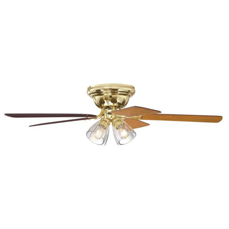 Westinghouse 52 in. Polished Brass Brown LED Indoor Ceiling Fan, Polished Brass