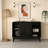 47.3" Sideboard Buffet Cabinet with Storage, Farmhouse Fluted Sideboard with 2 Doors & Solid Wood Feet, TV Media Console, Storage Cabinet for Kitchen Dining Living Room Entryway Hallway, Black-132835496