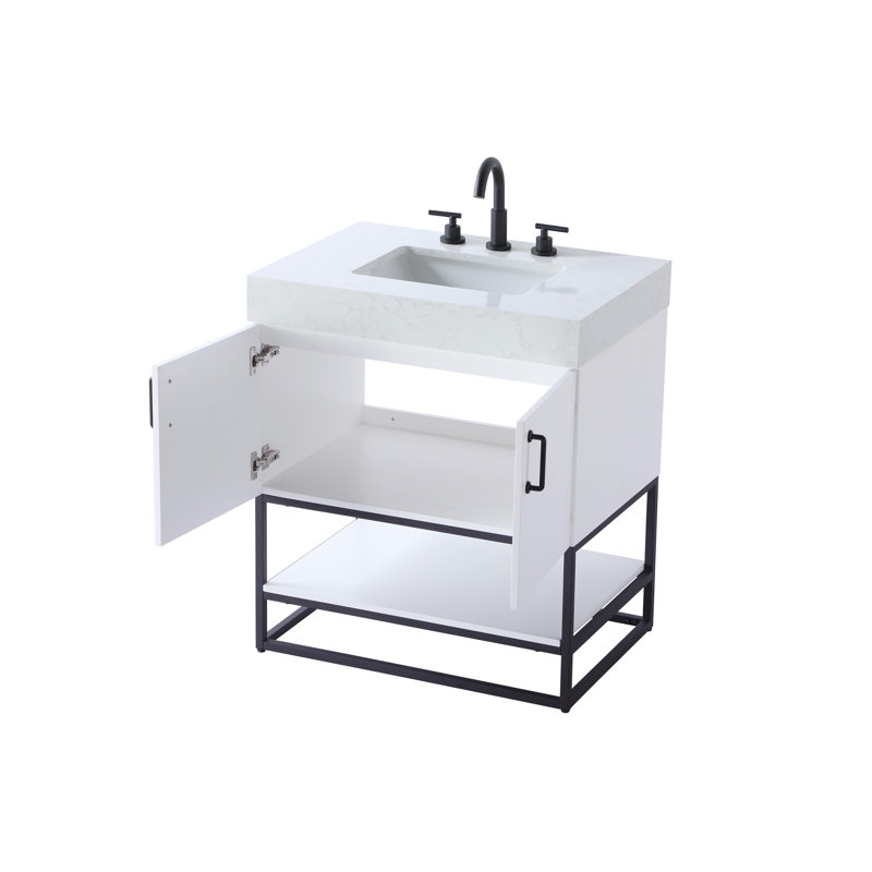 Meuble-lavabo simple 30 po, Blanc