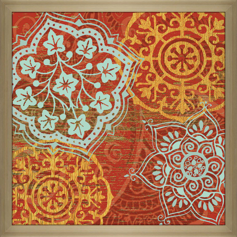 « boho marocain », reproduction de peinture à l’acrylique encadrée, H 39,5 po x l 39,5 po x P 0,75 po