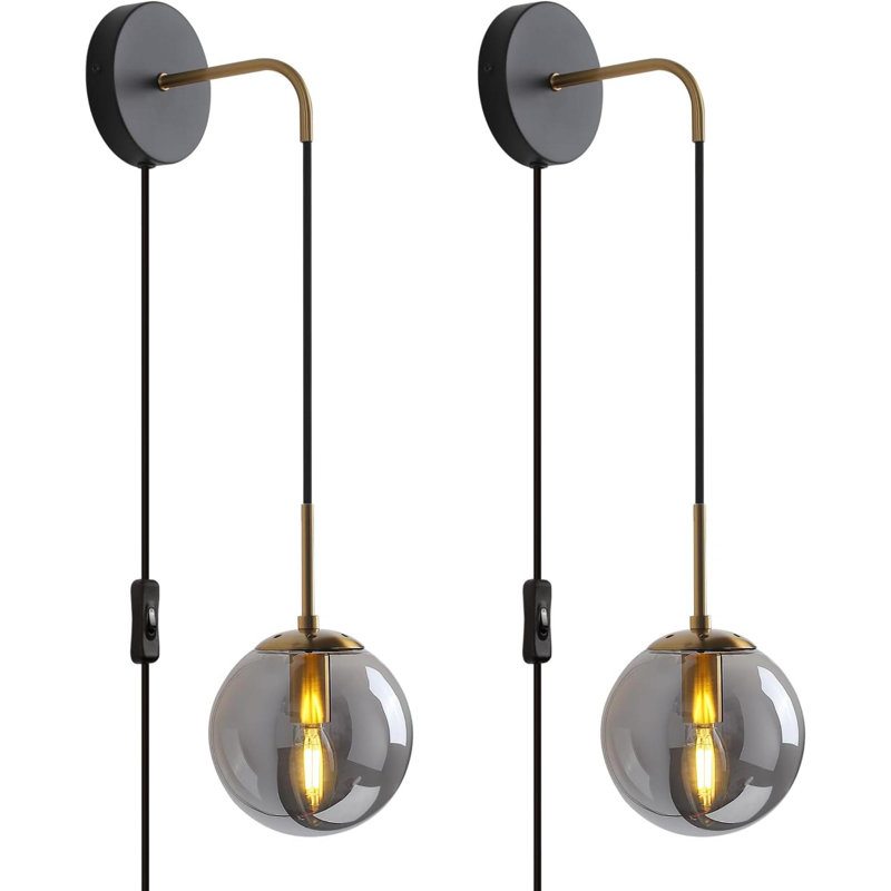 Wall Sconces Set Of Two Plug In Wall Sconces Wall Lamp With Cord Wall Sconce Plug In With Globe Clear Glass Shade Plug In Wall Sconces Set Of 2 Plug In Wall Light Sconce