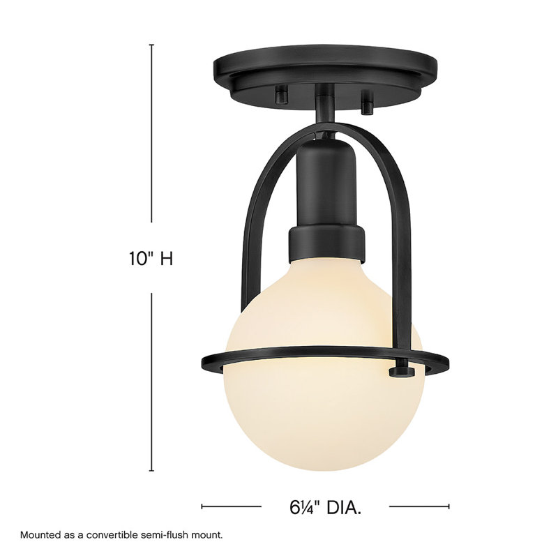 Somerset 1 - Light Semi Flush Mount, Black