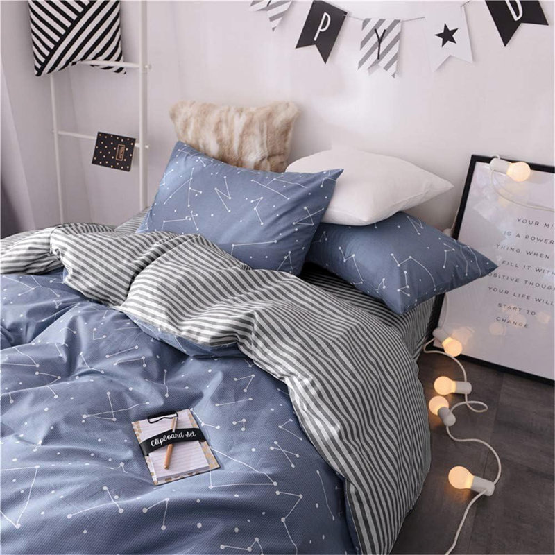 Chic 100% Cotton Flower Printed Duvet Cover Set, Floral 23, Twin XL Duvet Cover + 2 Standard Pillowcases