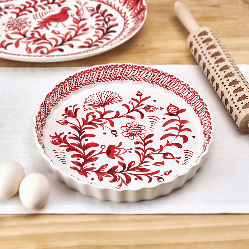 Fitz and Floyd Sicily Red Pie Plate