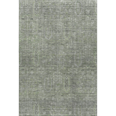 Premium Machine Washable Prisco Green Rug