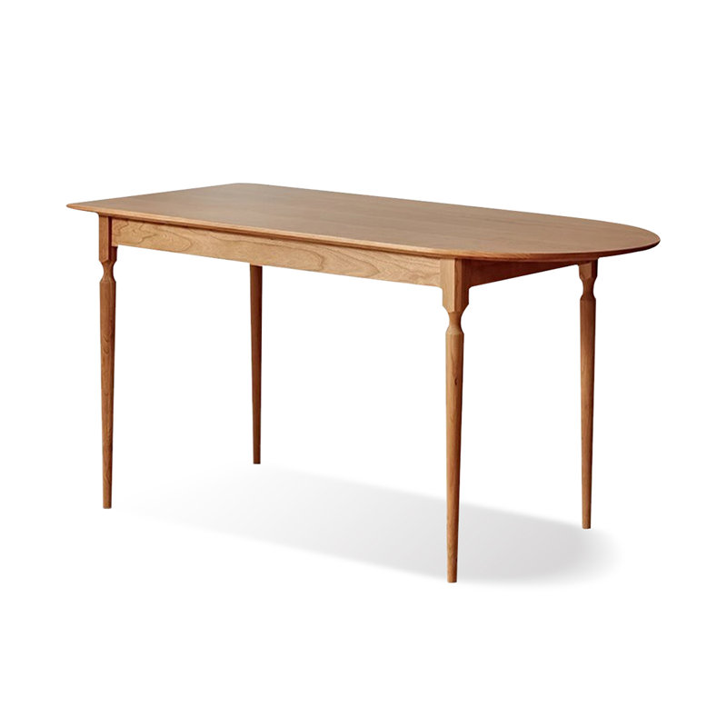 Burlywood Half-Round Solid Dining Table For Dining Room/Kitchen, 29.53"H x 55.12"L x 29.53"W