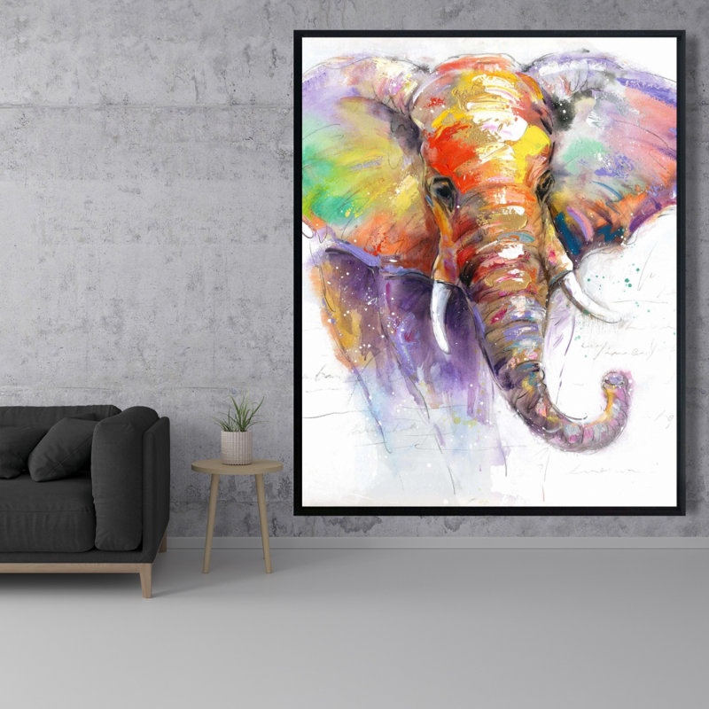 «Beautiful And Colorful Elephant», reproduction sur toile