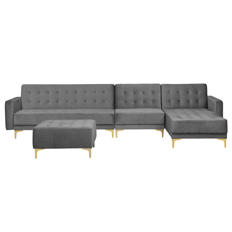 Adamson 5 Seater Velvet Corner Sofa , Right Hand Facing