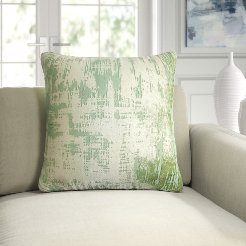 Brush Stroke Square Pillow Cover & Insert, 26"H x 26"W, White