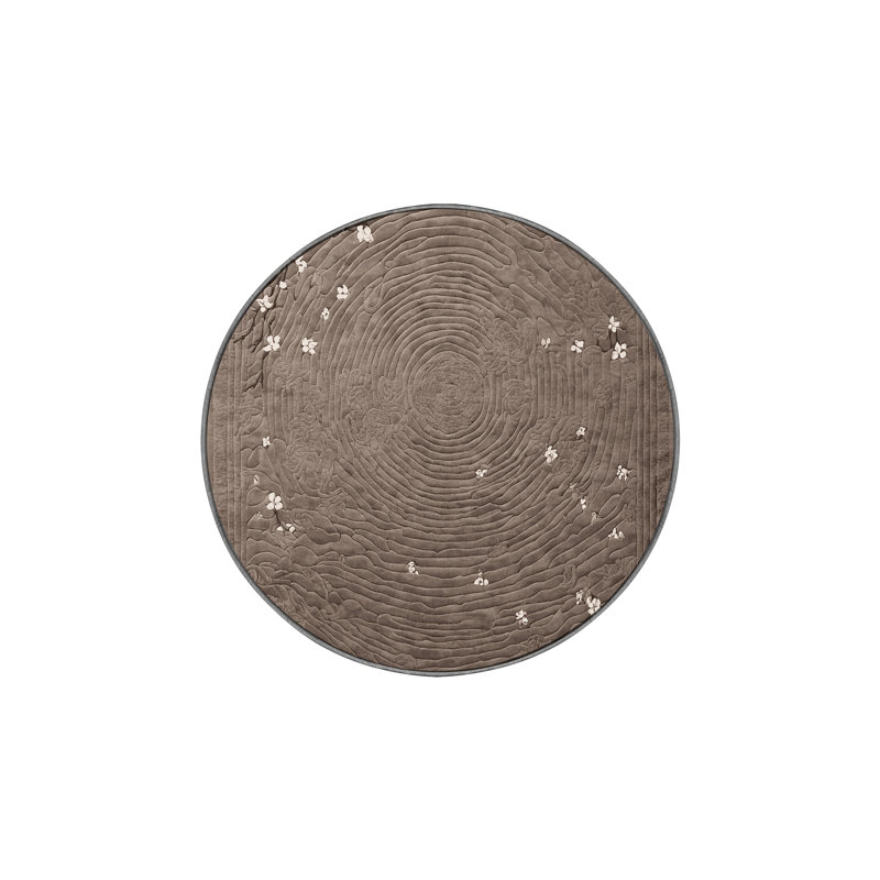 Silky Soft Plush Gray Area Rug, Round 8'