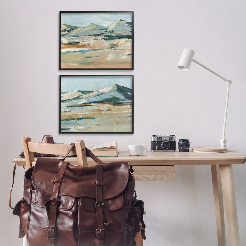  «Desert Mountain Impressions», ensemble de 2 giclées par Ethan Harper, H 16 po x l 20 po, Giclée encadrée noir minuit