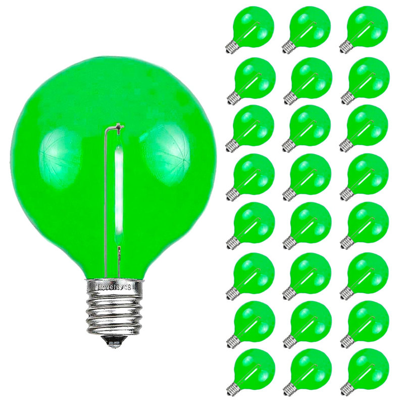 Kerstie 25 - Ampoule de rechange G40 de 2,25 po de hauteur par 1,5 po de largeur, Vert
