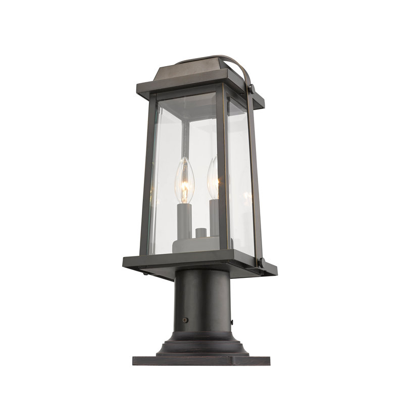 Sisto Transparent Post Lantern, Oil Rubbed Bronze, 16.75" H x 7.75" W x 7" D