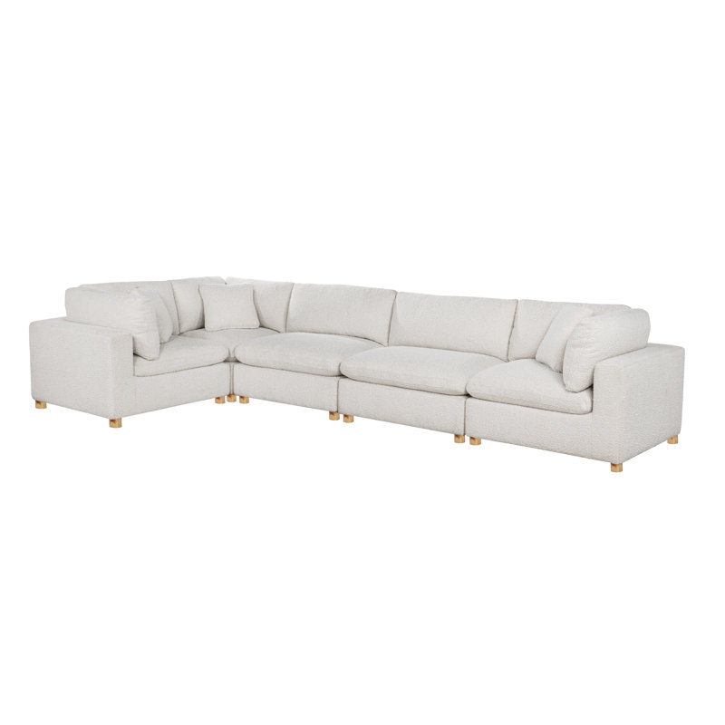Ensemble modulaire 5 pièces en tissu Teddy Boucle, Nounours crème