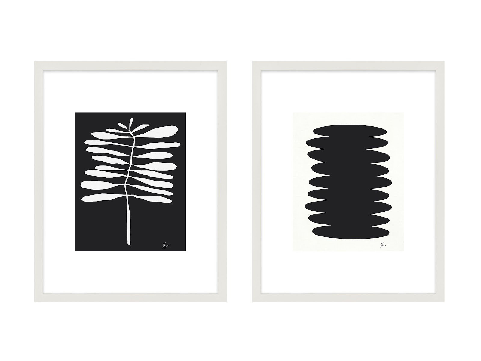Flora 5&6 by Lee Lessem, White Framed, 25" H x 40" W x 1.25" D