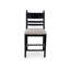 Ensemble de 2 chaises à hauteur de comptoir Gela, siège beige, dossier à échelle noir-118708284