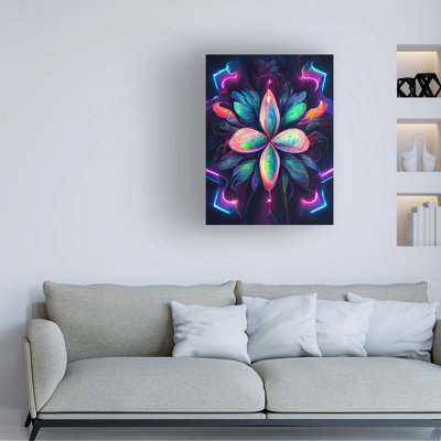 Art mural sur toile tendue - Motif floral 01 de Wumples pour décor de salon, de chambre à coucher ou de bureau - 14 x 19