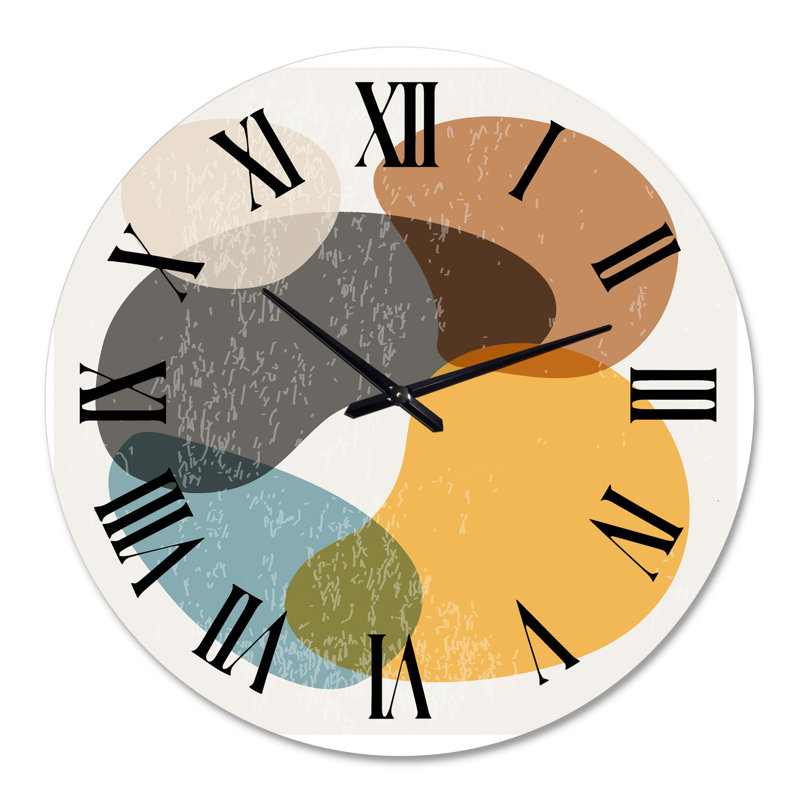 Minimal élémentaire organique et géométrique compostions du xvi - horloge murale moderne, Médium