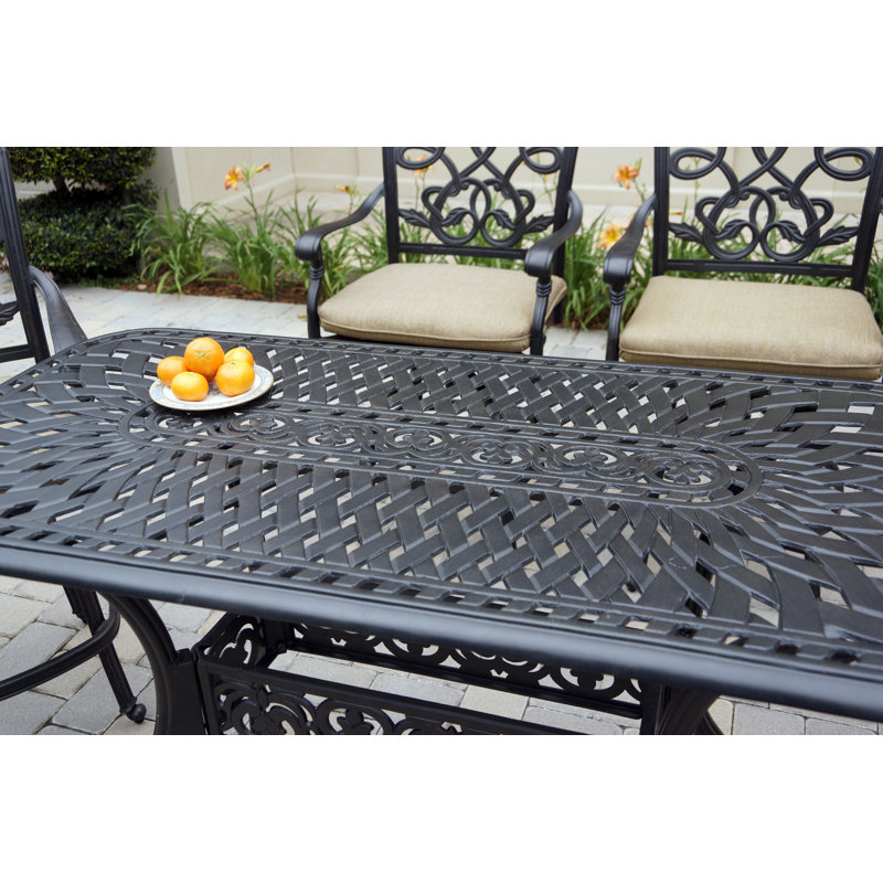 Byrge 5-Piece Patio Counter Height Bar Set with Cushions and 26 x 52" Rectangular Bar Table