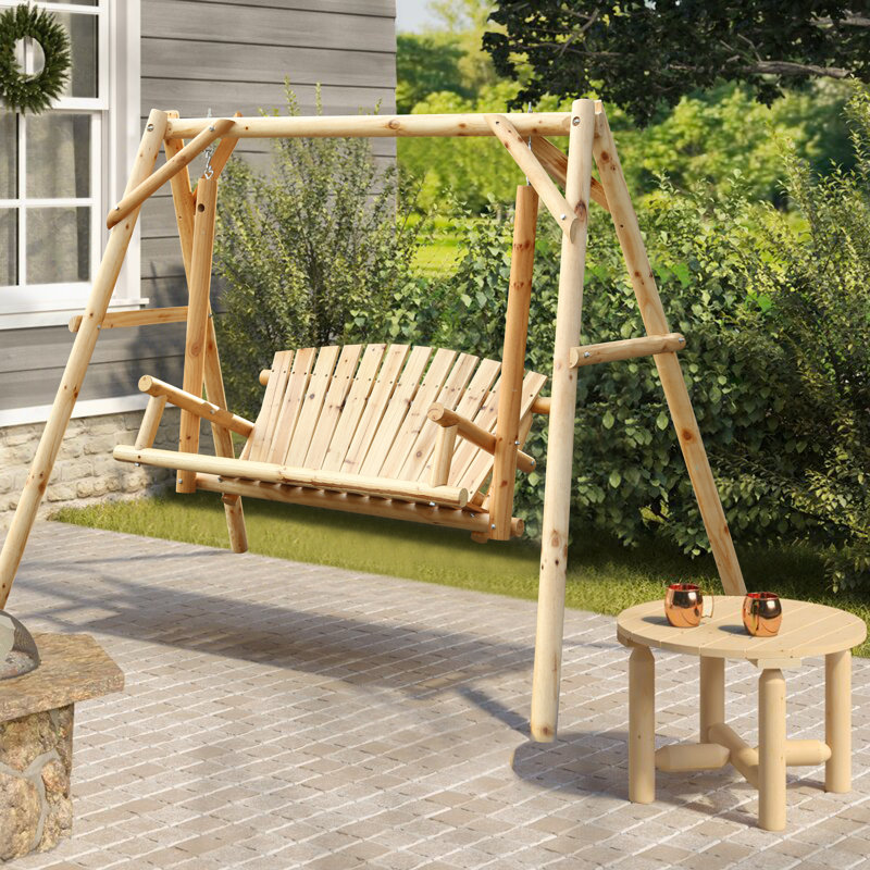 Balancelle de véranda autoportante Minka, Naturel, 85"