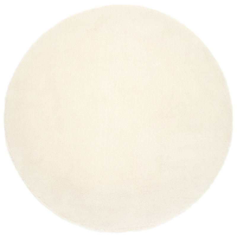 Kiera Ultrasoft Faux Fur Flokati Cream Round Rug, Round 120 x 120 cm