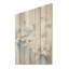 Minimalisme, géraniums blancs et bleus I - géraniums, art mural sur bois de pin naturel-327187113