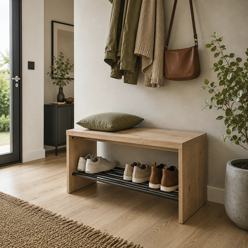 Shoe Cabinet, Light Oak