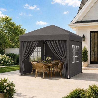 10'W x 10'D Canopy Tent, Heavy Duty Pop up Canopy with Sidewalls -Gray
