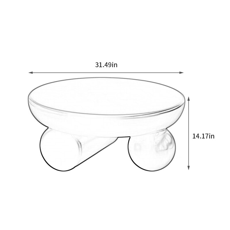 Light luxury style simple coffee table, Black