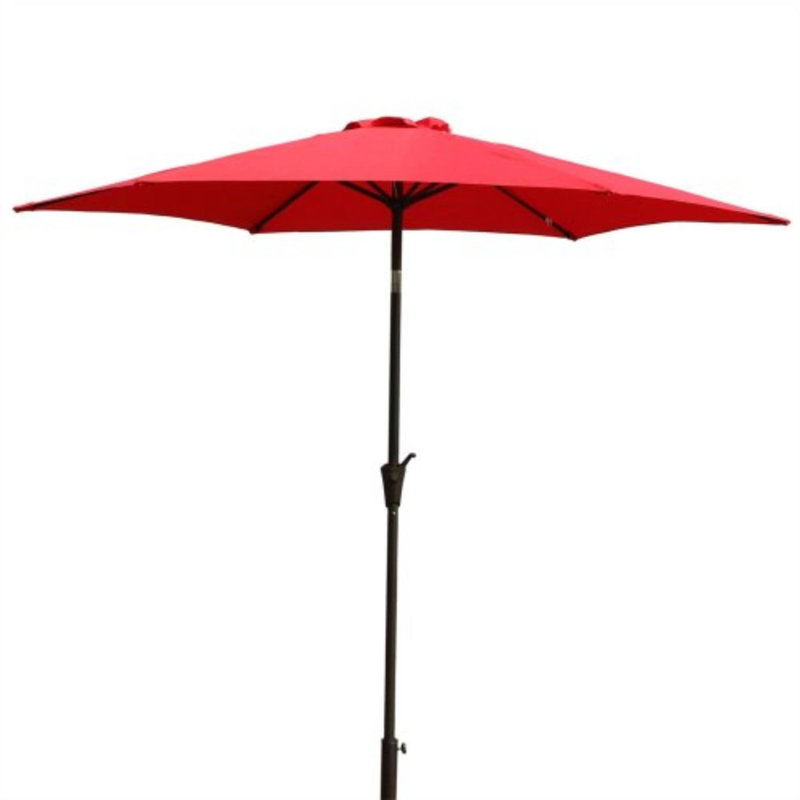 Parasol 9 'avec sac de transport, abat-jour durable pour balcon et cour, Rouge