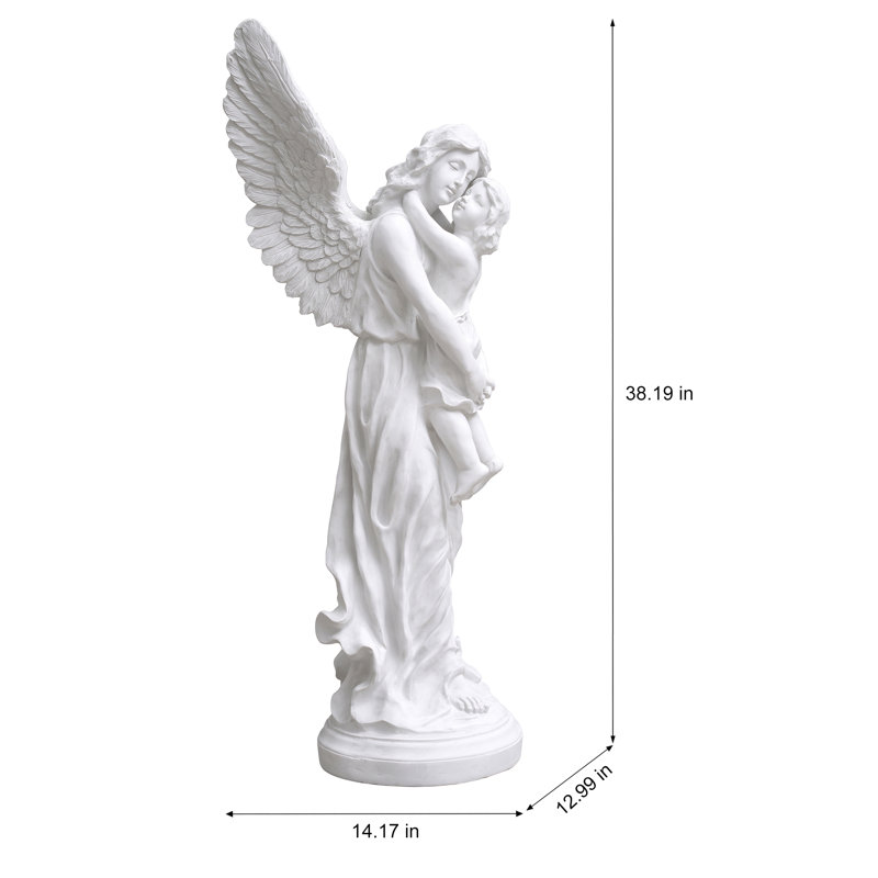 Statue enfant ange étreignant
