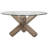 Jaonte Pine Round Glass Top Solid Wood Base Dining Table