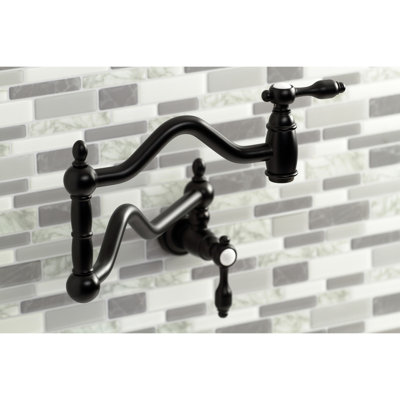 Kingston Brass Tudor Two-Handle 1-Hole Wall Mount Pot Filler Faucet