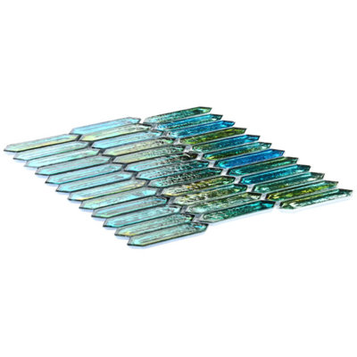 Komorebi Bonfire Red 1X3 Picket Polished Glass Mosaic Tile