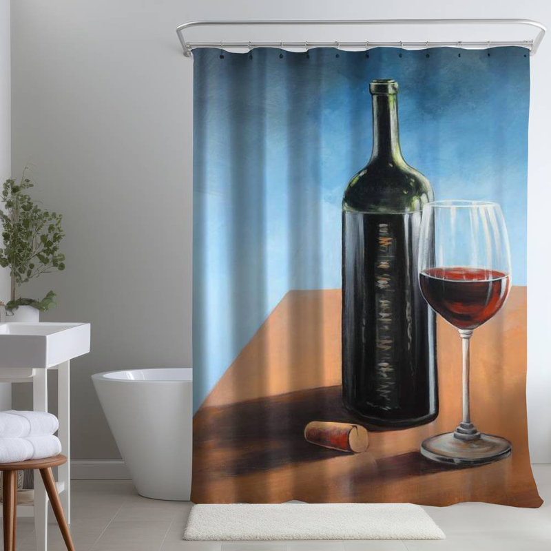 Shower Curtain GA72 – Polyester Shower Curtain, Dye Sublimation Print, 71" W × 74" L